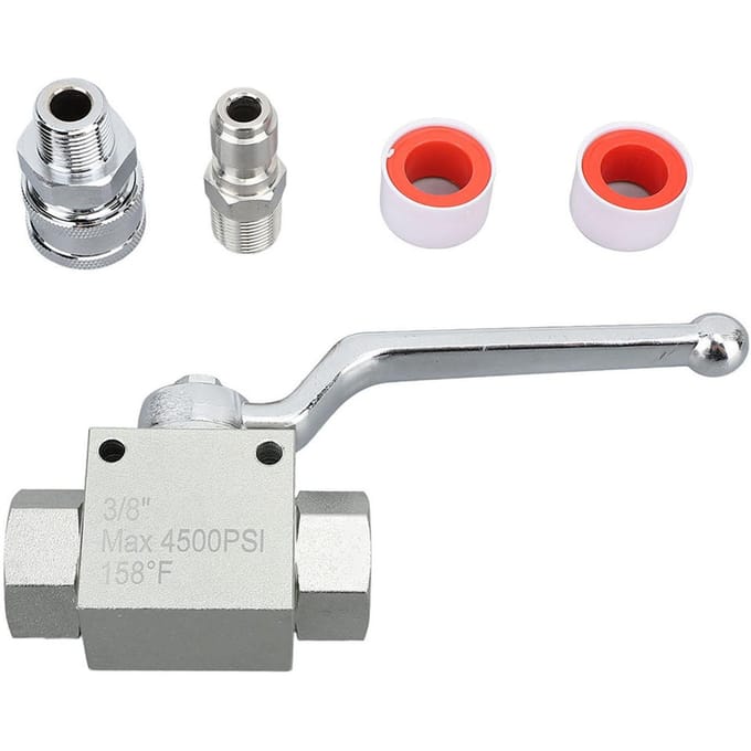 Hogedrukreiniger Kogelkraan Kit RVS Snelkoppelingen 4500 PSI Slangaccessoires
