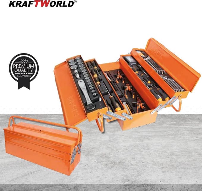 Kraft World | Gereedschapskist – Gevuld