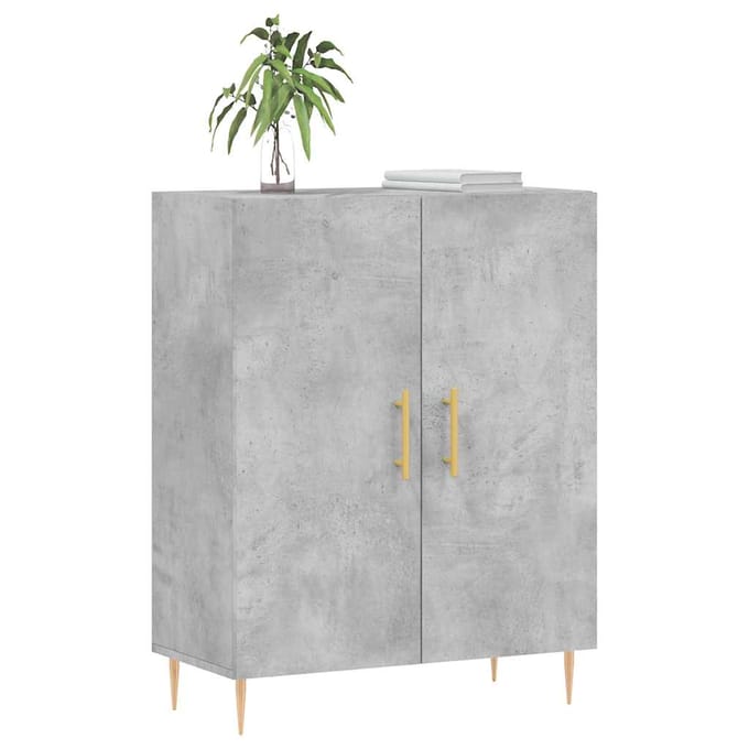 vidaXL - Dressoir - 69,5x34x90 - cm - bewerkt - hout - betongrijs