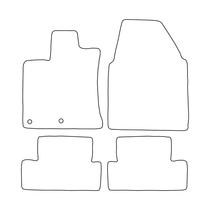 Complete set veloursmatten passend voor de Nissan Qashqai I 2007-2012 - blauwe afwerking