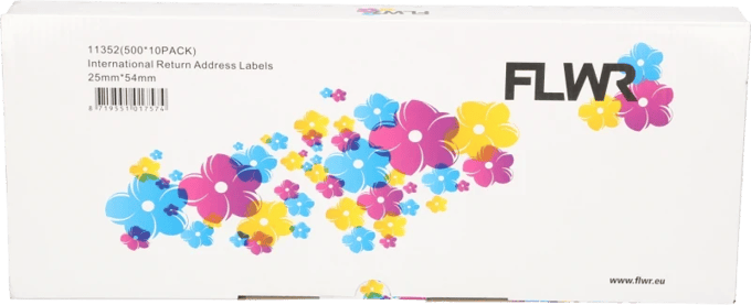 FLWR - Printetiket / 11352 / 10-pack Wit - Geschikt voor dymo