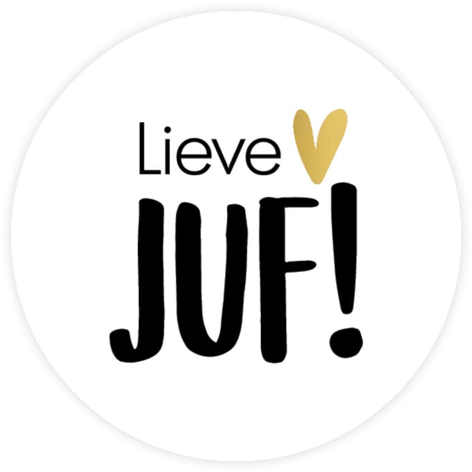 10x Sticker - Lieve Juf - Wensetiket - Bedankt - Einde Schooljaar