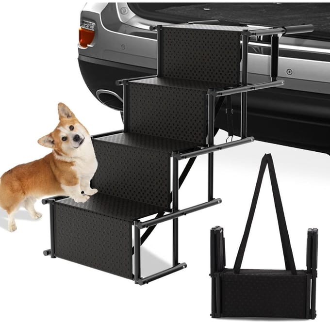 Hondenloopplank - Hondenloopplank voor Auto - Hondentrap - Zwart - 40cm x 10cm x 156cm