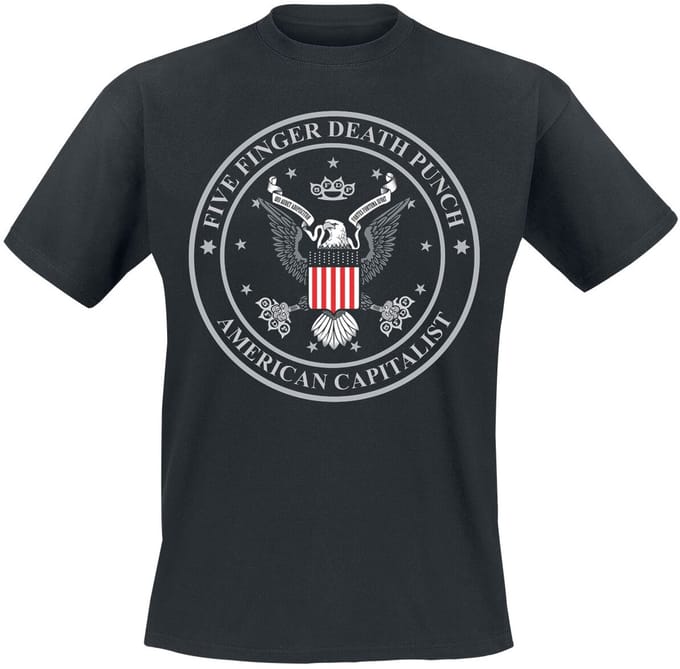 Five Finger Death Punch American capitalist Heren T-shirt - zwart - S