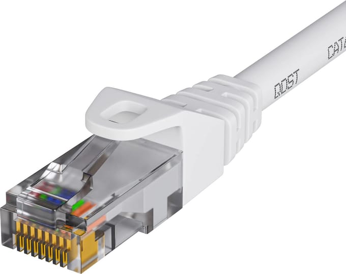 Qost - CAT6 internetkabel - CCA / UTP - 10 Gbps / 250 MHz - RJ45 Connectoren - Patchkabel / Netwerkkabel - 1 meter - Wit