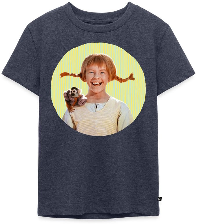 Pippi Langkous Portret Pippi Met Meneer Nilsson Premium T Shirt Kinderen