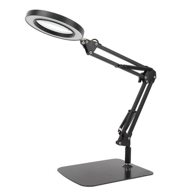 5X Verlichte Vergrootglas Lamp 2-in-1 Vergroot Swingarm Bureau Lamp met Klemstandaard 360 Graden