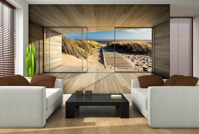 Window Path Beach Sand Nature Photo Wallcovering