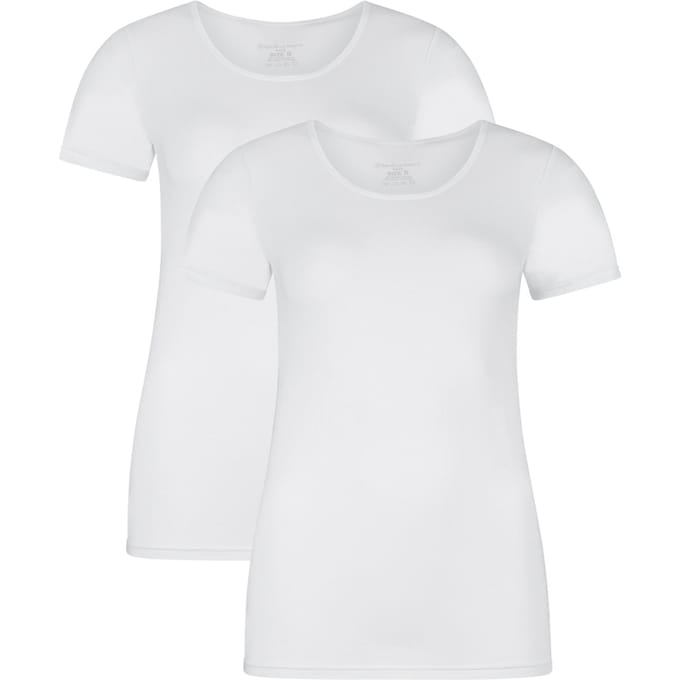 Comfortabel & Zijdezacht Bamboo Basics T-shirts Kate (2-pack) - Wit - L