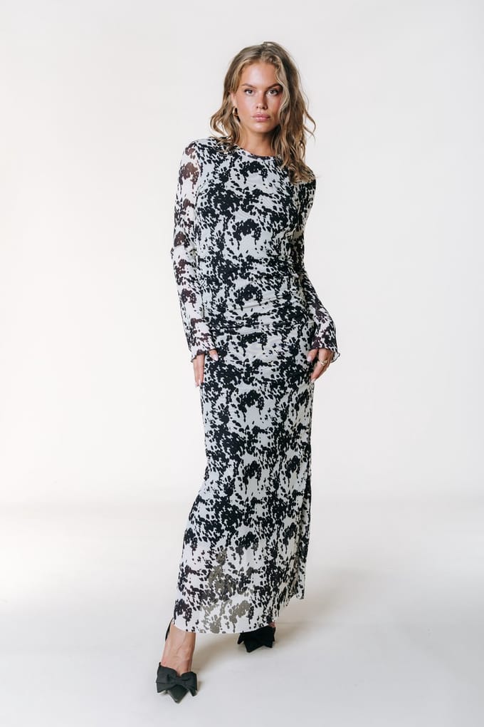 Colourful Rebel Maude Cow Maxi Mesh Dress - L
