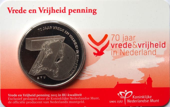 Vrede en Vrijheid Penning 2015 in coincard