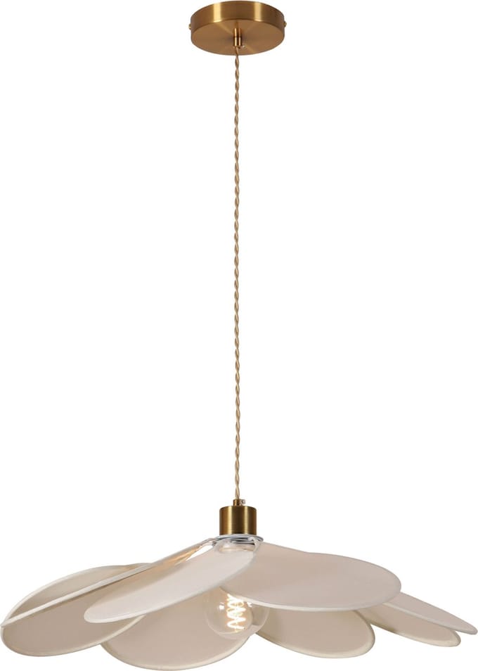 Olucia - NENA - Hanglamp - Crème / Messing - Vorm: Overig
