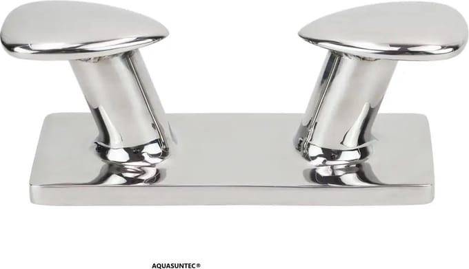 Dubbel Horn Bolder 203 mm RVS 316 | Bootkikker | Hoogglans | M10 | Aanmeer Bolder Compact