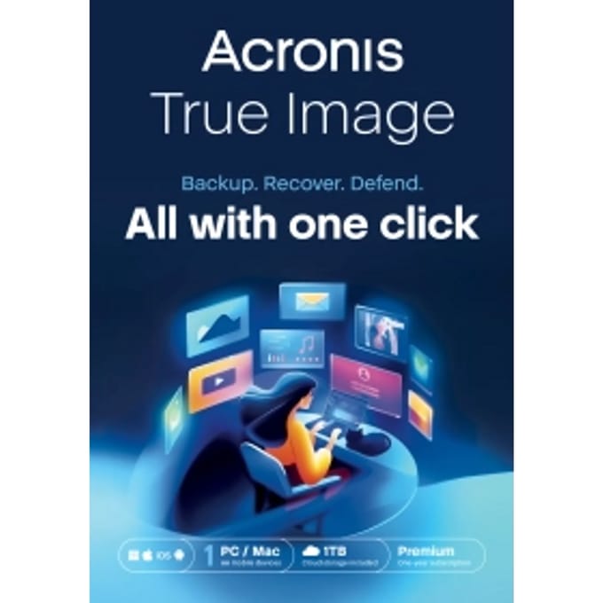 Acronis True Image Premium | 1 PC | 1 Jaar | Mobiel/Tablet inbegrepen
