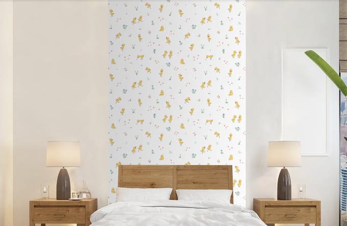 Behang - Fotobehang Eend - Baby - Dieren - Breedte 120 cm x hoogte 240 cm