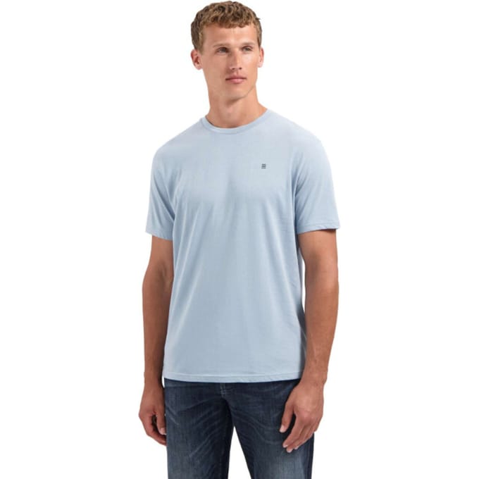 No Excess T-shirt Crewneck Solid Basic Dusty Blue Größe: L | Basic T-Shirts Outlet | Herren | Blau