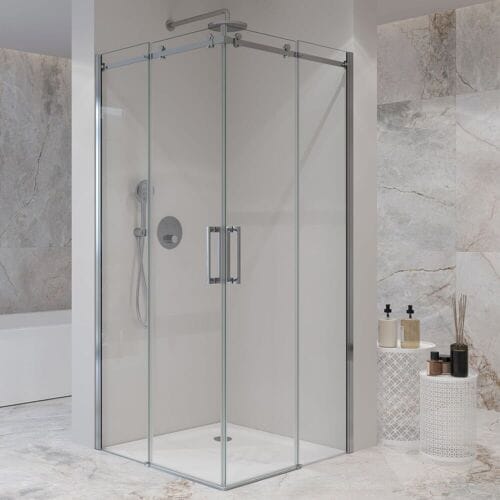 Sturotec 3080 corner entry 2 sliding doors with 2 fixed elements 70 x 70 x 200 cm, with nano coating R-SN-D7070-CR