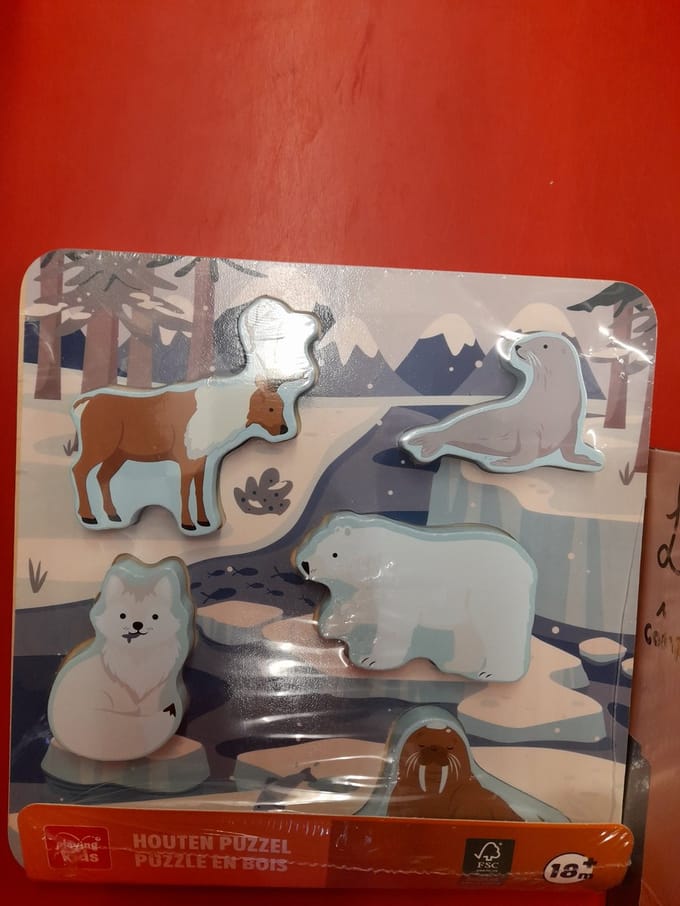 Houten vormen puzzel antarctische dieren