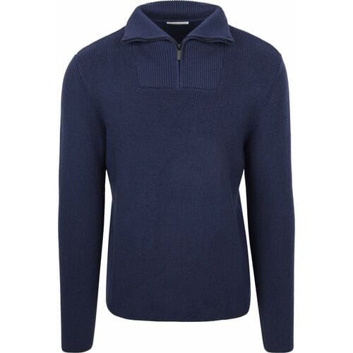 KnowledgeCotton Apparel Half Zip Pullover Merino Navy - Maat M - Heren - Pullovers