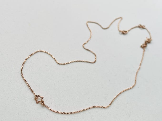 Ketting Ster | Rosekleurig | AG925