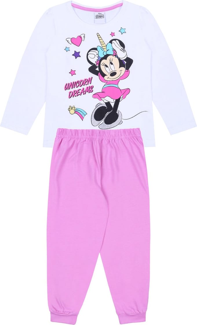 DISNEY Minnie Mouse - wit en roze Pyjama voor Meisjes / 128
