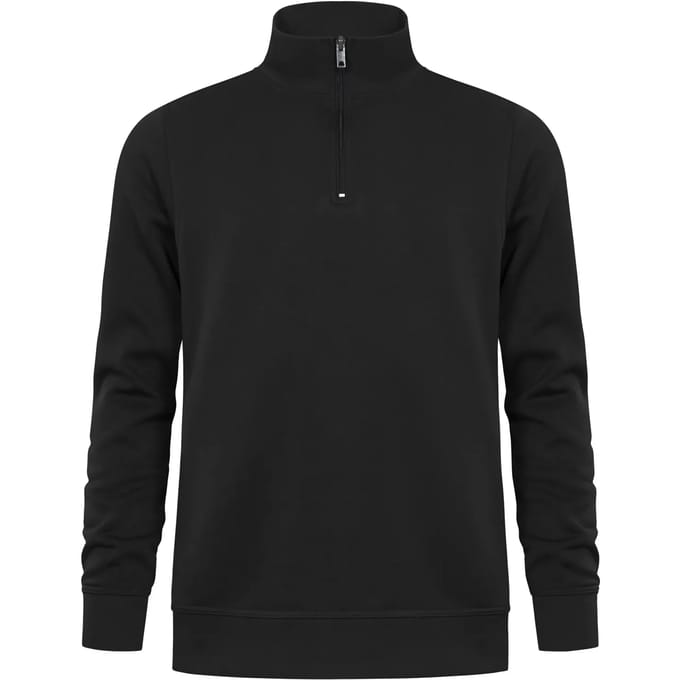Unisex Troyer Trui met driekwartsrits Black - M