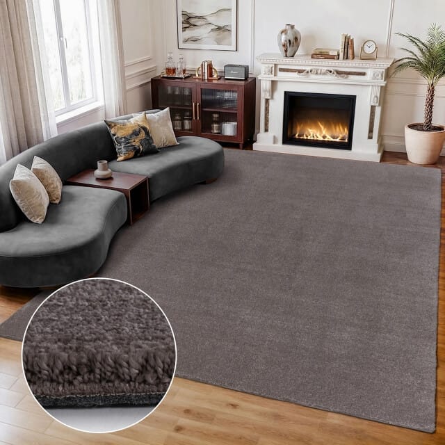 Comfy Premium - Luxe Effen Vloerkleed Wasbaar Uni Taupe- 120x170 CM