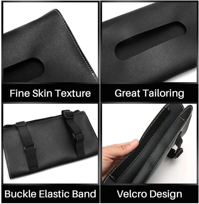 Boîte à mouchoirs en cuir PU, support suspendu pour pare-soleil de voiture, boîtes à mouchoirs de voiture, rangement intérieur automobile, accessoires de décoration noir