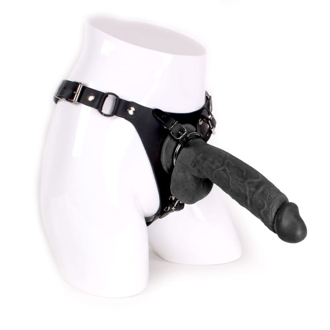 Kiotos Cox - Strap-On Harnas Met Dildo 24 x 4 cm - Zwart