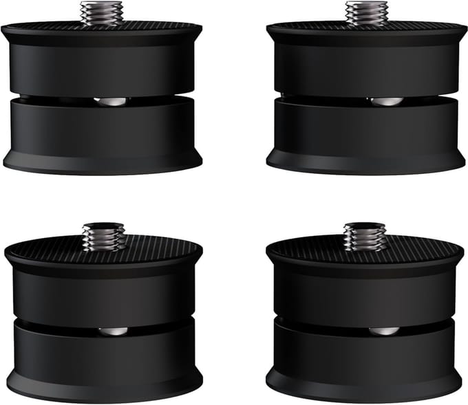 Apparaatvoeten - Hifi Spikes - Luidspreker Isolatie - Aluminium Constructie - 39 x 24 mm - Zwart