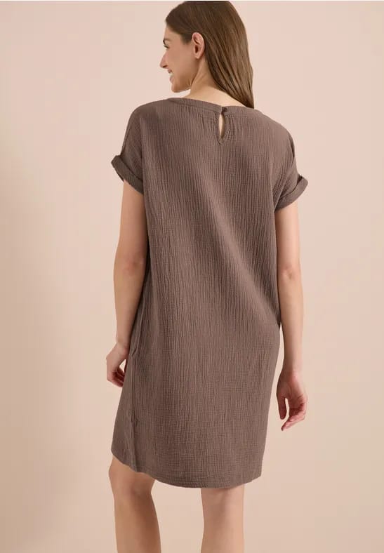 Mousseline jurk met korte mouwen