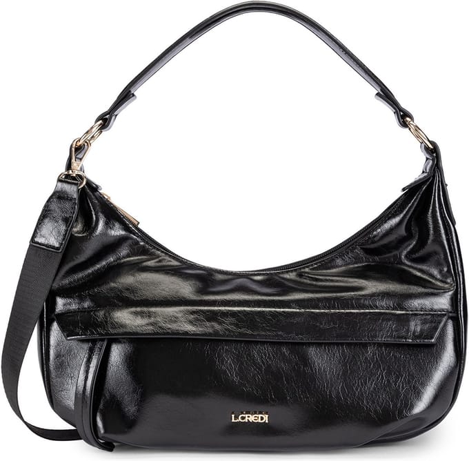 L.CREDI schoudertas Sohanni Hobo Bag Black zwart