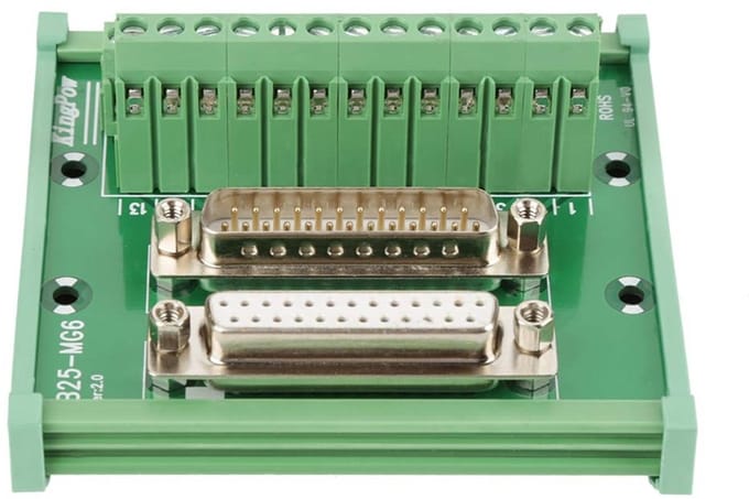 Allecto - DB25 D-Sub Male & Female Head Extension Board - Terminal Board - Rail Mount - Interface Module - Praktisch en duurzaam
