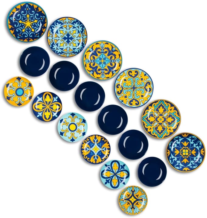 Excelsa Italiaans Design Sofia Serviesset – 18-delig – Veelkleurig – Porselein & Steengoed