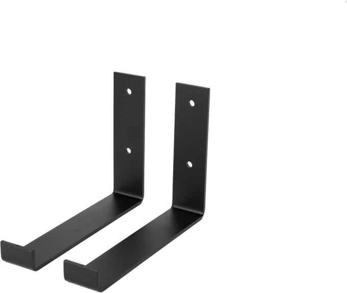 Wovar Plankdrager Zwart Industrieel 15 x 20 cm | T4 | Set 2 Stuks