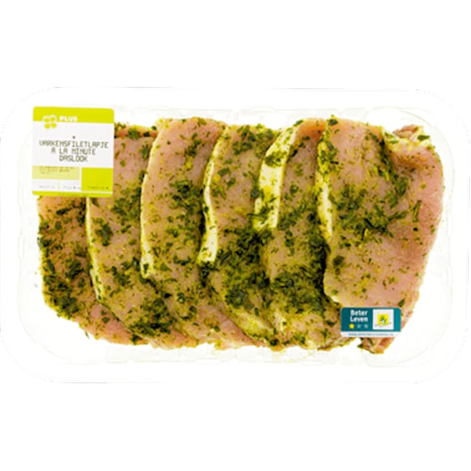 Varkensfiletlapje daslook a la minute