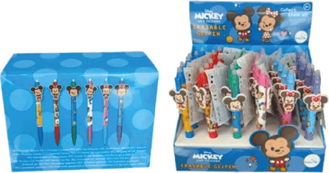 Twisk Mickey Mouse uitwisbare gelpennen set 36 stuks display.