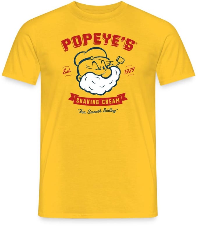 Popeye's Shaving Cream For Smooth Sailing T-Shirt Heren
