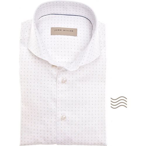 John Miller Overhemd Easy Care Luxury Cotton Mini Design Wit / male
