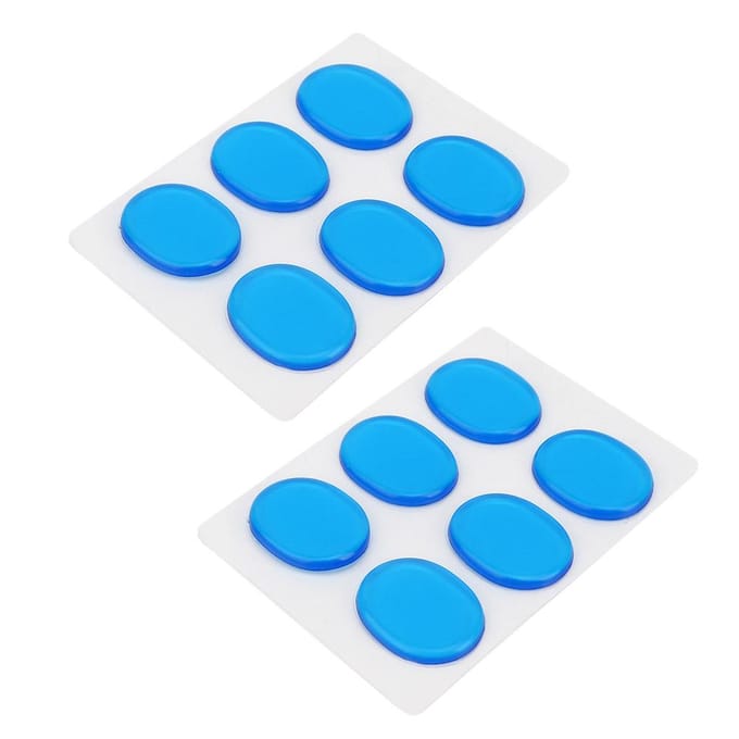 12 stuks Drum Demper Demper Percussie Instrument Accessoires Siliconen Zelfklevend Blauw white