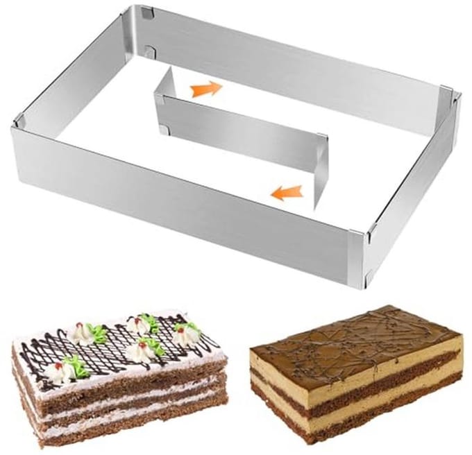 Verstelbaar Bakframe - Roestvrij Staal voor Cake en Gelaagde Taarten