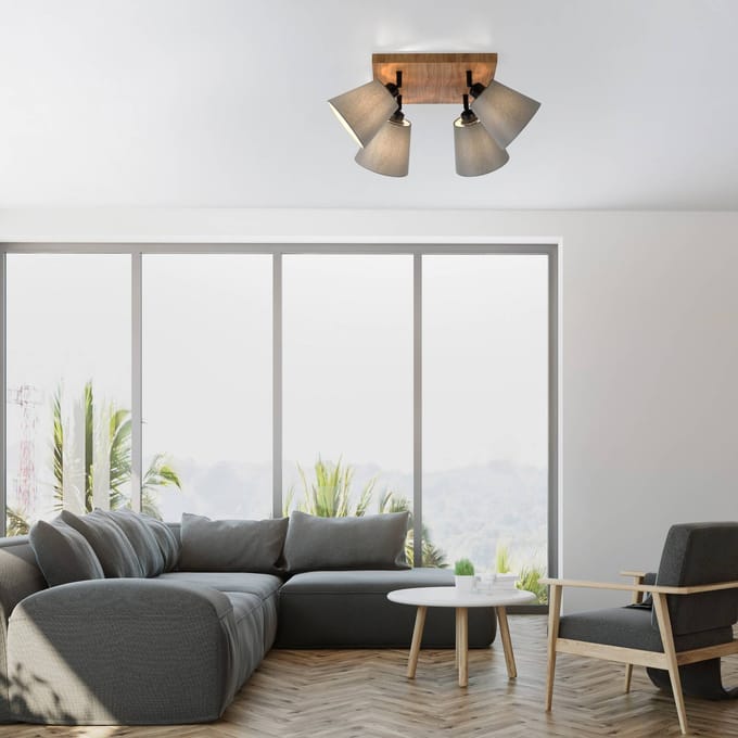 JUST LIGHT. GmbH Groene Michel plafondspot, 4-lamps