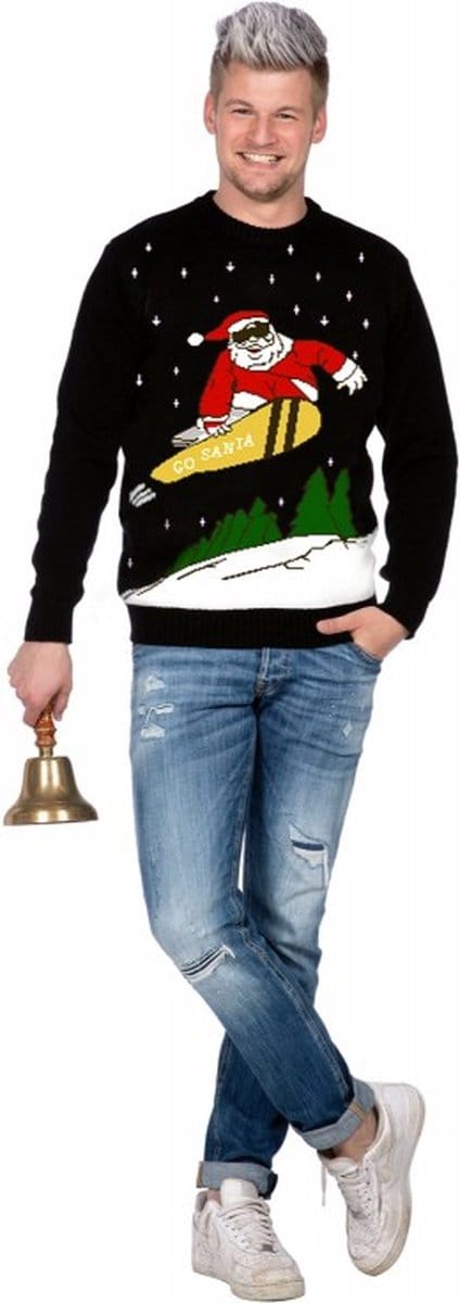 Foute Kersttruien | Freeride Santa Go Trui | Small | Kerst | Verkleedkleding