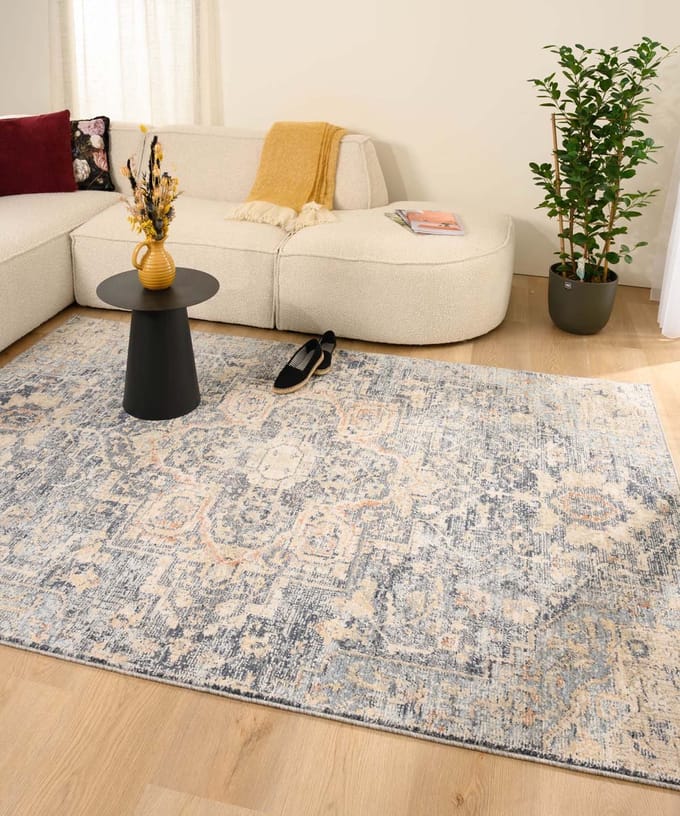 Vintage vloerkleed - Classic Leonard blauw 120x170