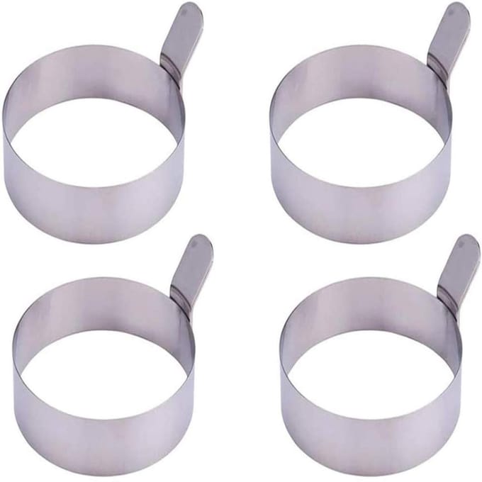 ProLeo 4-delige RVS Eierenring 9cm - Voor Perfecte Eieren en Pannenkoeken