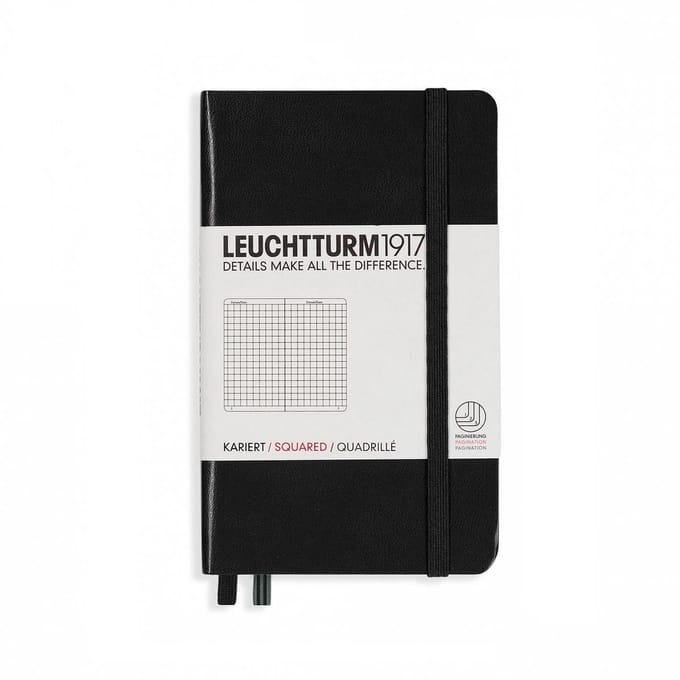 Leuchtturm1917 Notitieboek - Pocket - Geruit - Zwart