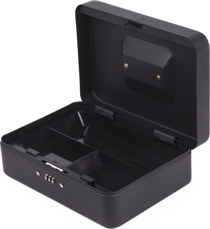 Benson Compacte geldkluis - combinatieslot - uitneembare bak - zwart - 25 x 18 x 9 cm