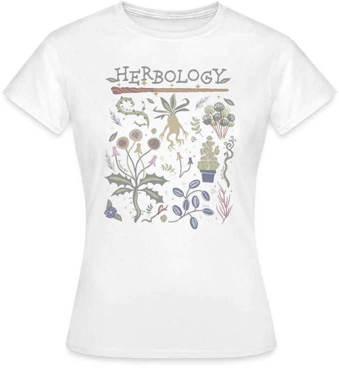 Harry Potter Herbology Botanisch Kruiden Ontwerp T-Shirt Dames