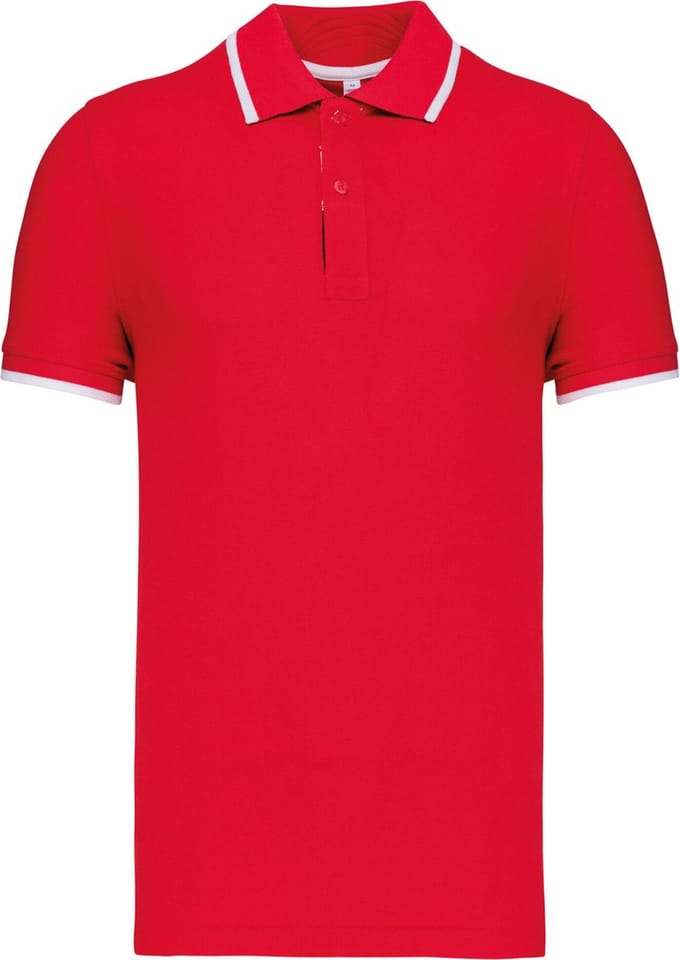 Kariban Polo korte mouwen K245 - Red / White / Navy - L