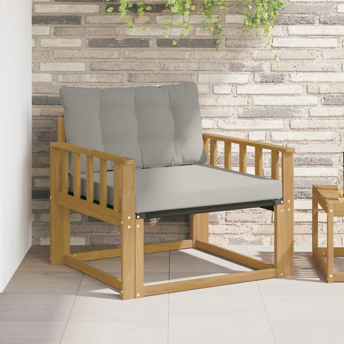 vidaXL - Buiten - bank - set - Massief - Acaciahout - en - Textilene